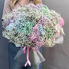 Букет "Леденец" из 25 радужных гипсофил  в Голицыно