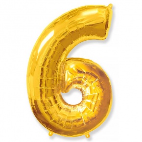 Шар гелиевый цифра 6 (40х102 см) в Голицыно
