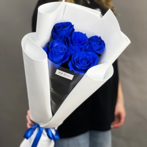 Букет из 5 синих роз Эквадор в Голицыно