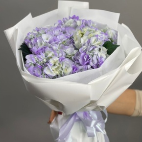 Букет из 5 фиолетовых гортензий в Голицыно
