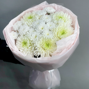 Букет из микса белых хризантем Магнум  в Голицыно