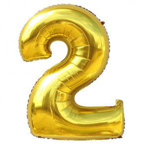 Шар гелиевый цифра 2 (40х102 см) в Голицыно
