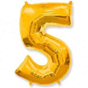 Шар гелиевый цифра 5 (40х102 см) в Голицыно
