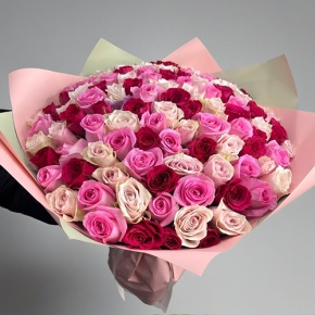 Букет "Ода любви" из 101 розы микс (40 см) в Голицыно