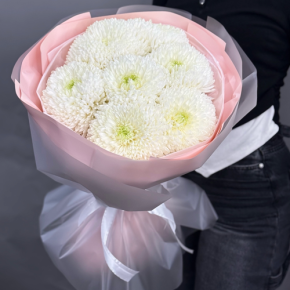 Нежный букет из 7 хризантем Магнум в Голицыно