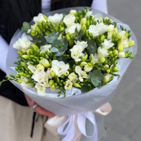 Букет из 51 белой фрезии в Голицыно