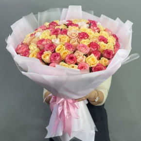 Букет из 101 розы  микс (70 см) в Голицыно