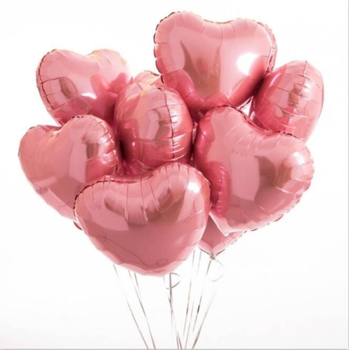 Сердце розовое фольгированный шар с гелием (45 см) в Голицыно